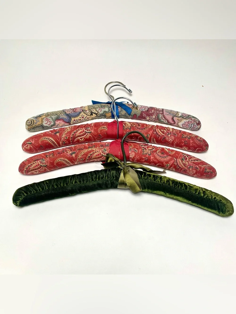 Vintage Padded Hangers Lot of 16 Satin Lace Crochet Velvet Paisley Ribbon Bows